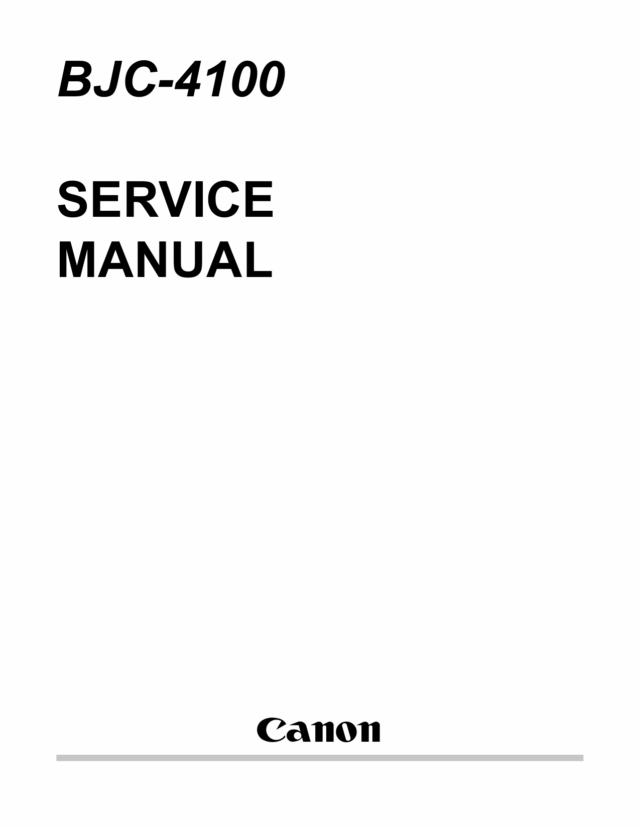 Canon BubbleJet BJC-4100 Service Manual-1